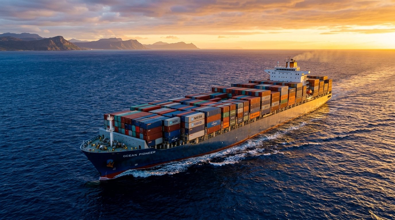 Commercial Container Cargo Vessel